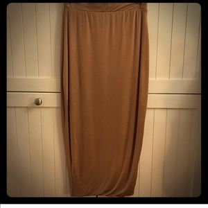 Camel skirt below knee by Naked